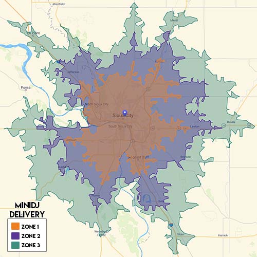 Sioux City MiniDJ Delivery Map